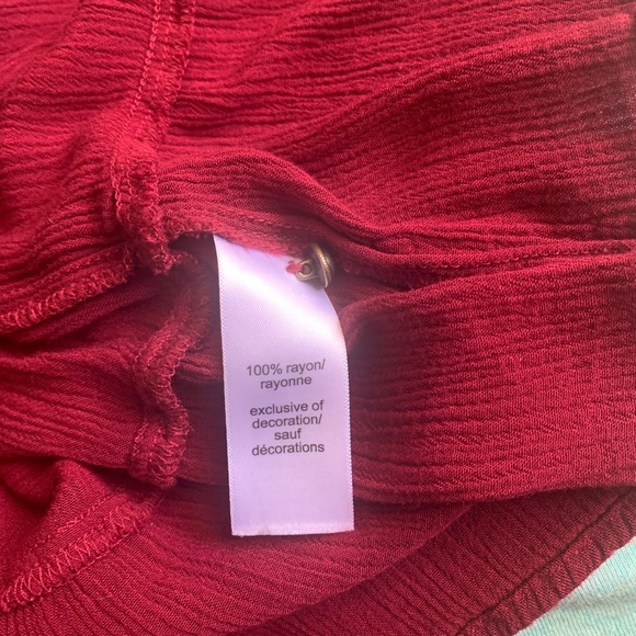 Maurices Flowy Rayon Red Lace Detail Tank Top Scoop Neck Detail - Picture 8 of 10